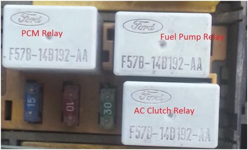 Ford Taurus Fuel Pump Relay Location