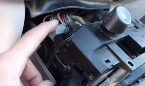 Disconnect the wiring harness tied to the Dodge Neon Switch