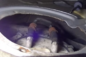 Step by step how to Replacing a  Fuel Pump on a Volkswagen Passat remove the hoses