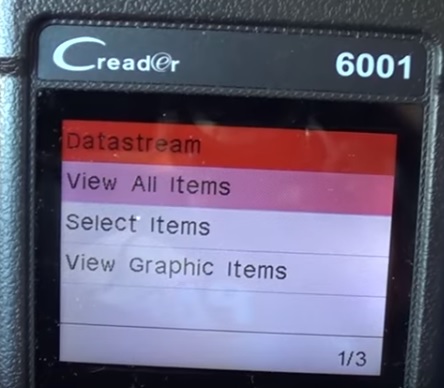 Review Launch 6001 OBDII Code Reader Datastream mode