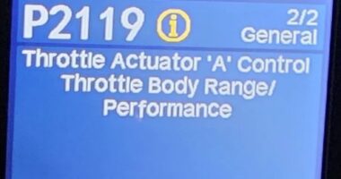 P2119 Code Throttle Actuator Control Throttle Body Range/Performance